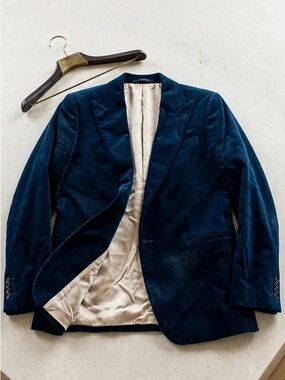 Ted Baker Deep Blue Velvet Blazer